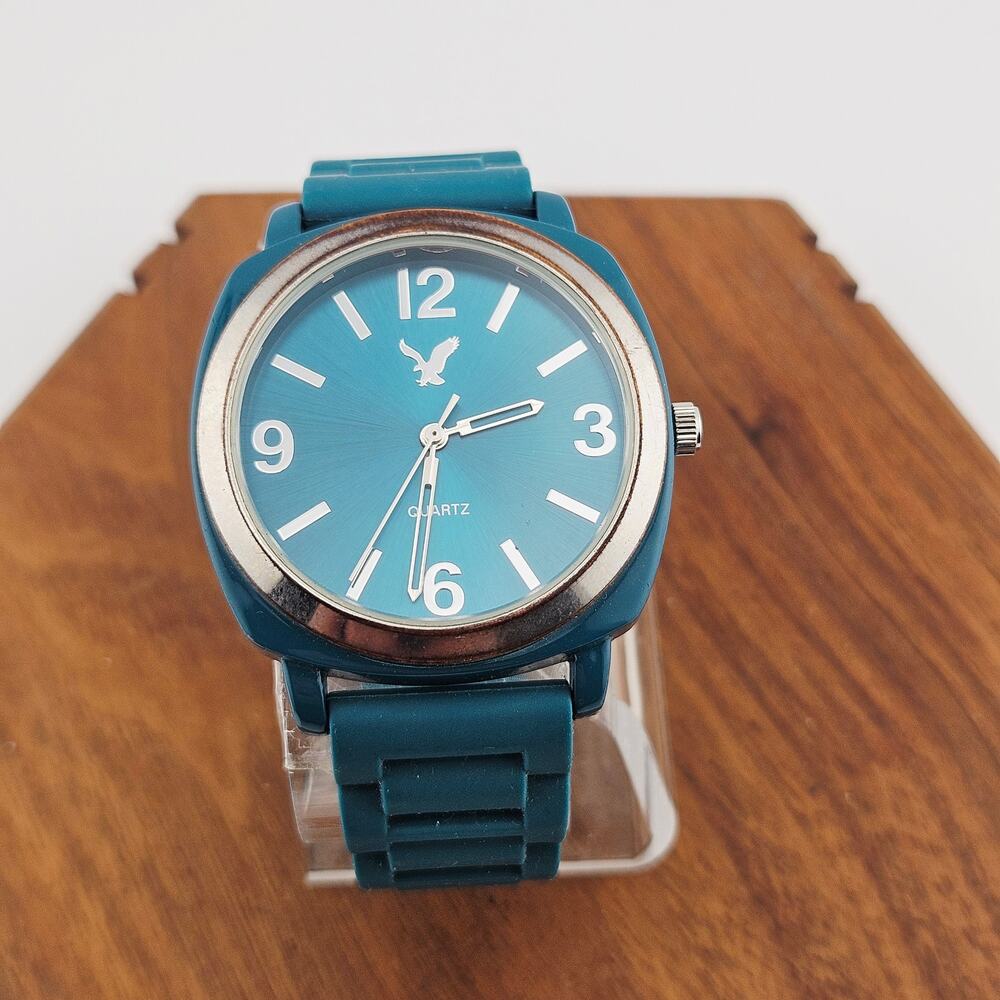 Y2K American Eagle Outfitters Teal Blue Analog Watch Jelly Band Retro Bold